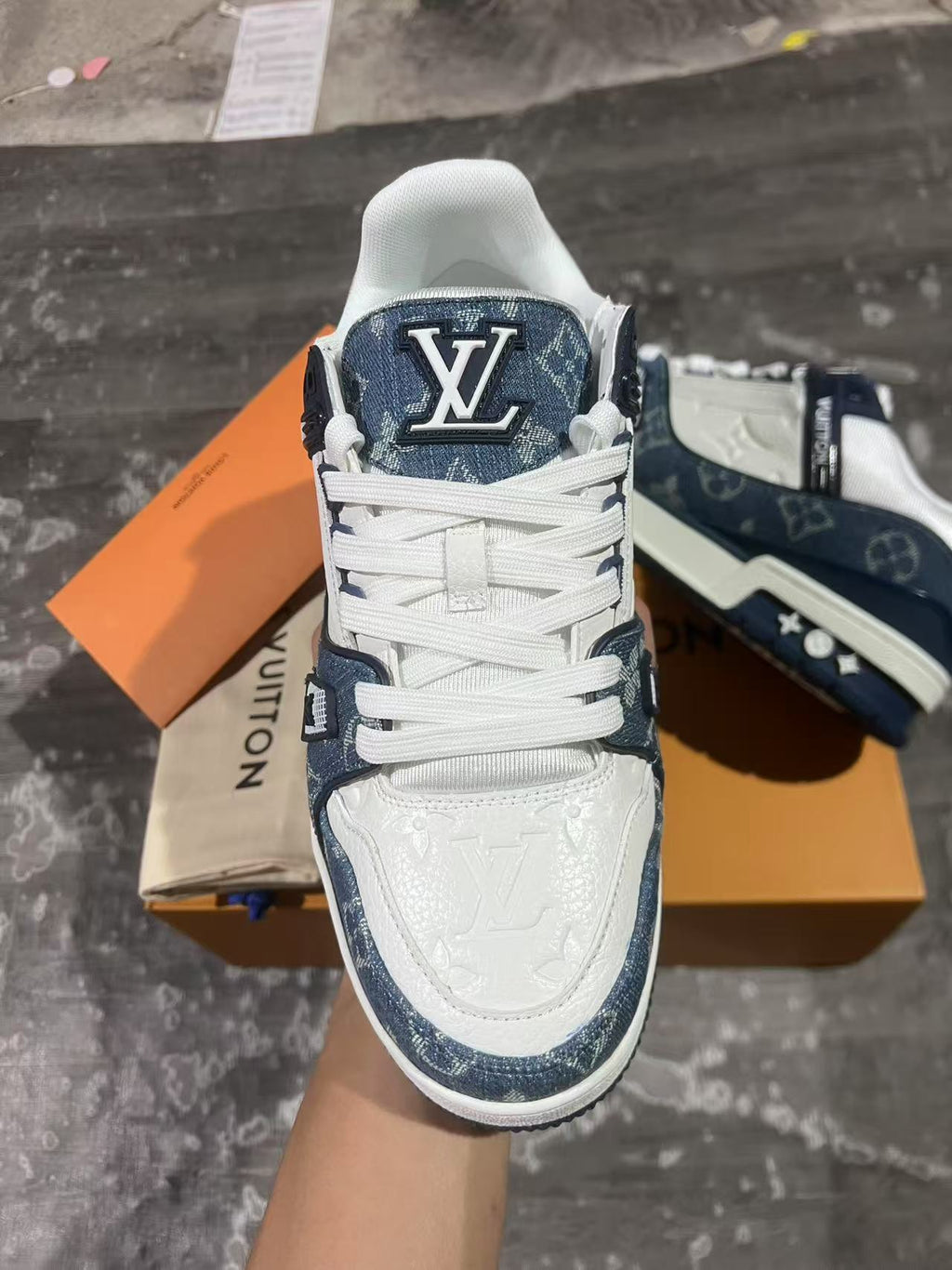 Louis Vuitton LV Trainer Monogram Denim