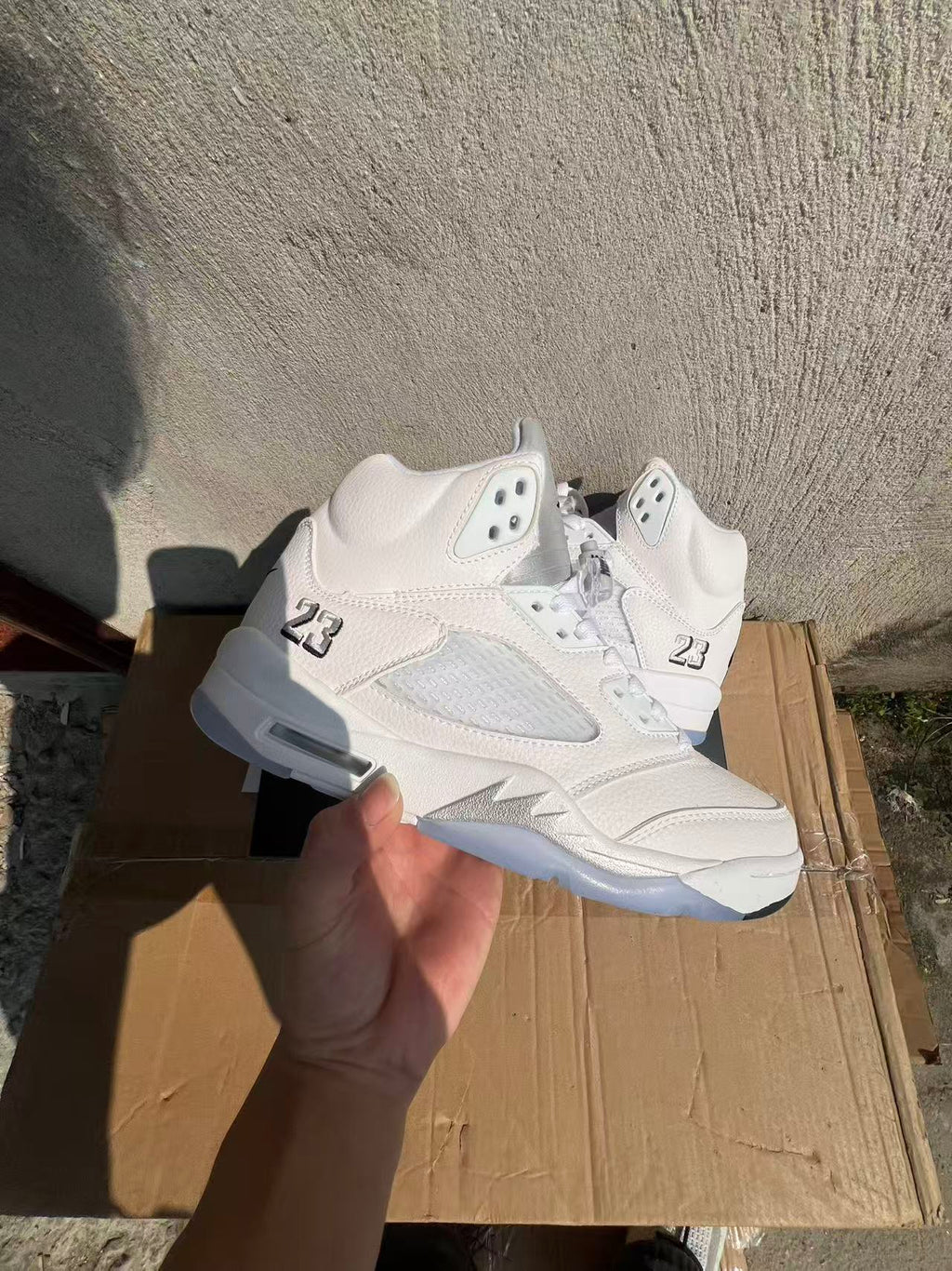 the Air Jordan 5 Retro OG "White Metallic"